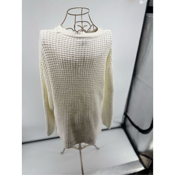 Sanctuary White Waffle Knit Sweater Womens Size Small - Picture 8 of 10